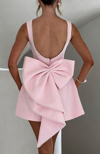 Delphine Bow Back Party Mini Dress