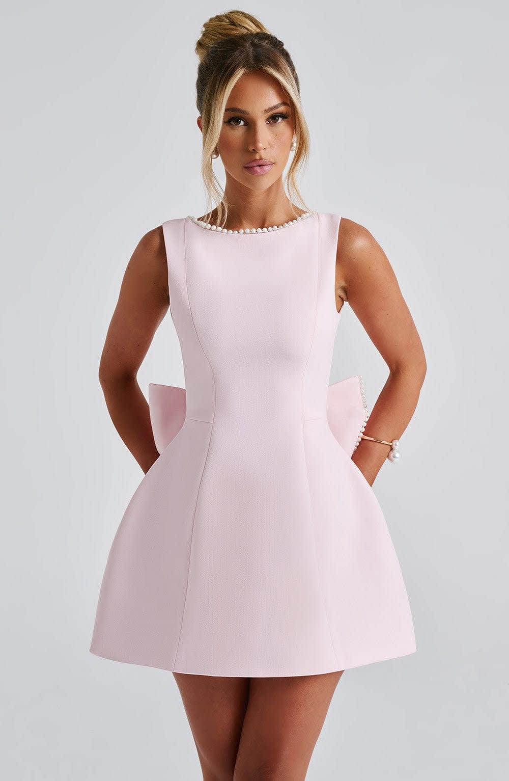 Delphine Bow Back Party Mini Dress_8