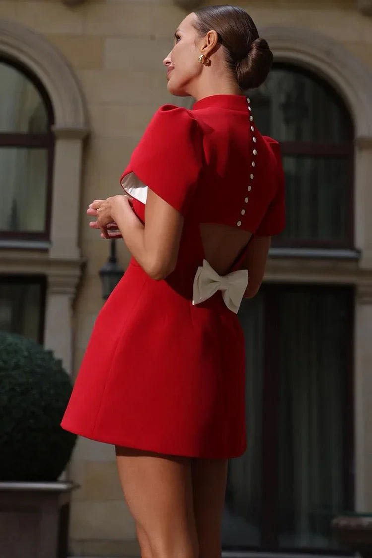 Margo Puff Sleeve Cocktail Mini Dress_6