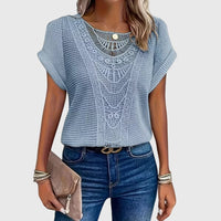 Francesca Reed Lace Trim Breathable Relaxed Blouse