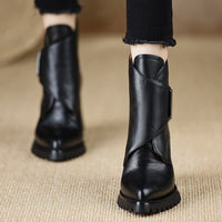 Indi Leather Platform Ankle Boots