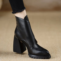 Indi Leather Platform Ankle Boots