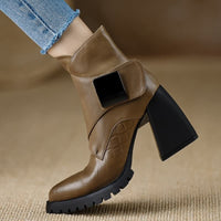 Indi Leather Platform Ankle Boots