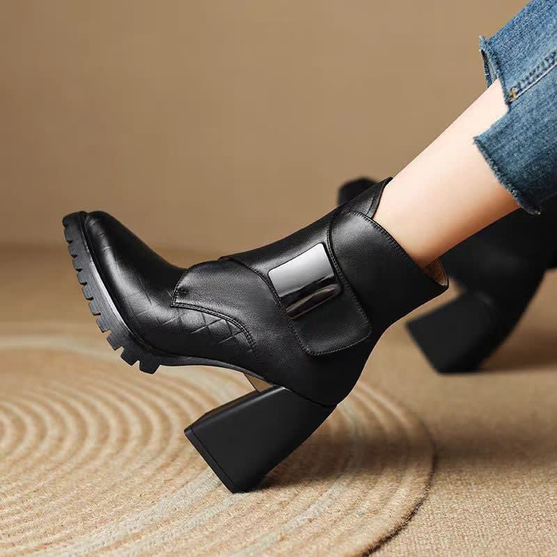 Indi Leather Platform Ankle Boots_8