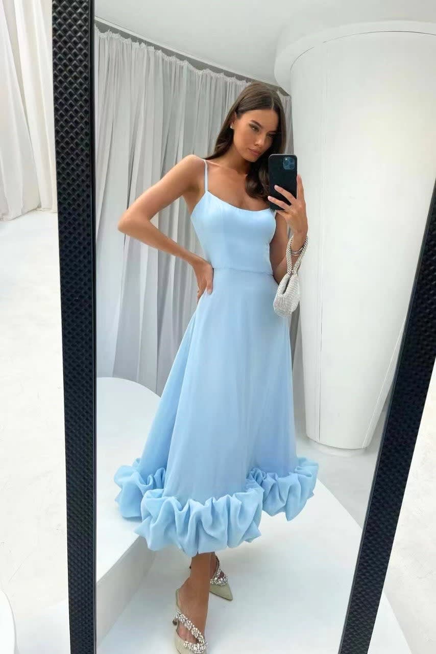 Tayla Wedding Guest Sleeveless Ruffle Hem Maxi Dress