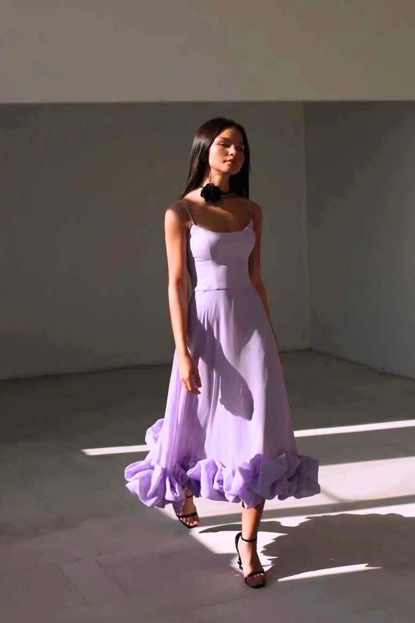 Tayla Wedding Guest Sleeveless Ruffle Hem Maxi Dress_8