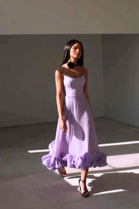 Tayla Wedding Guest Sleeveless Ruffle Hem Maxi Dress