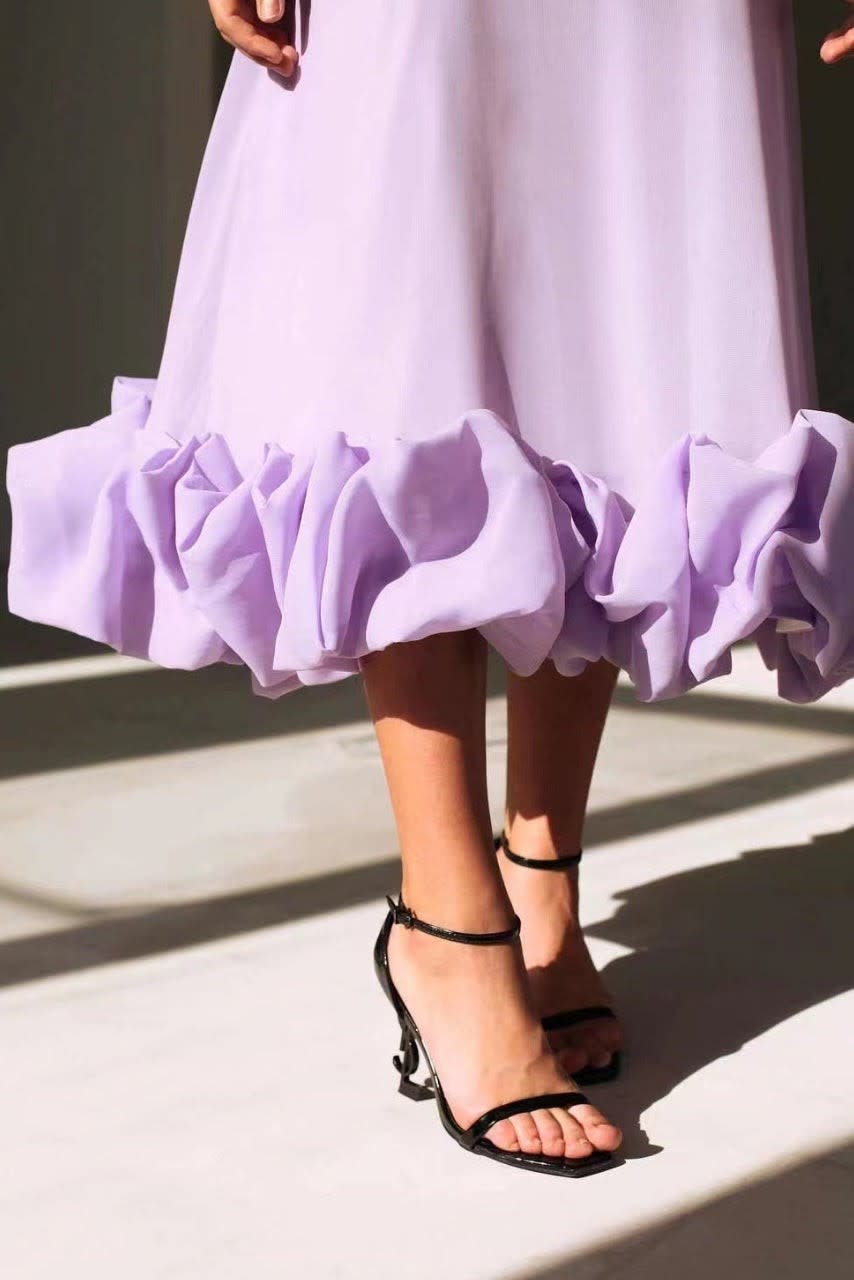 Tayla Wedding Guest Sleeveless Ruffle Hem Maxi Dress