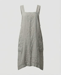 Eva Linen Pinafore Dress with Deep Pockets
