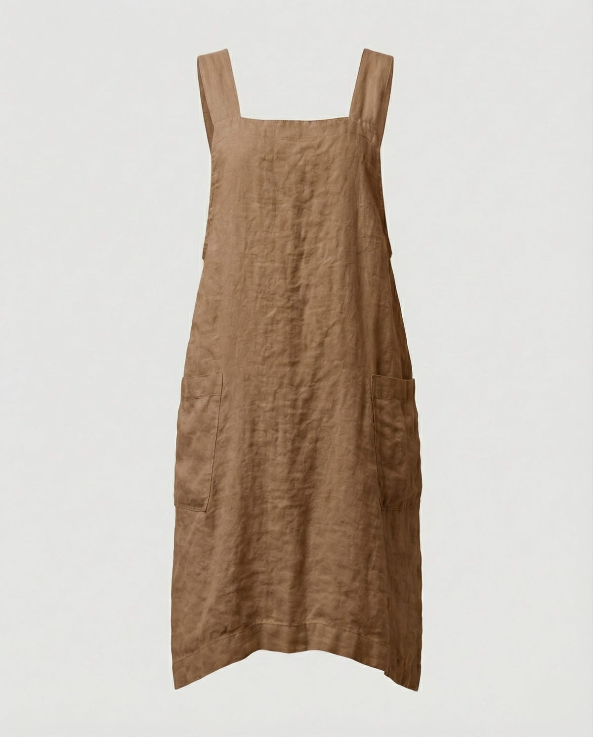 Eva Linen Pinafore Dress with Deep Pockets