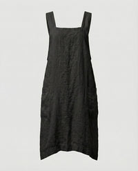Eva Linen Pinafore Dress with Deep Pockets