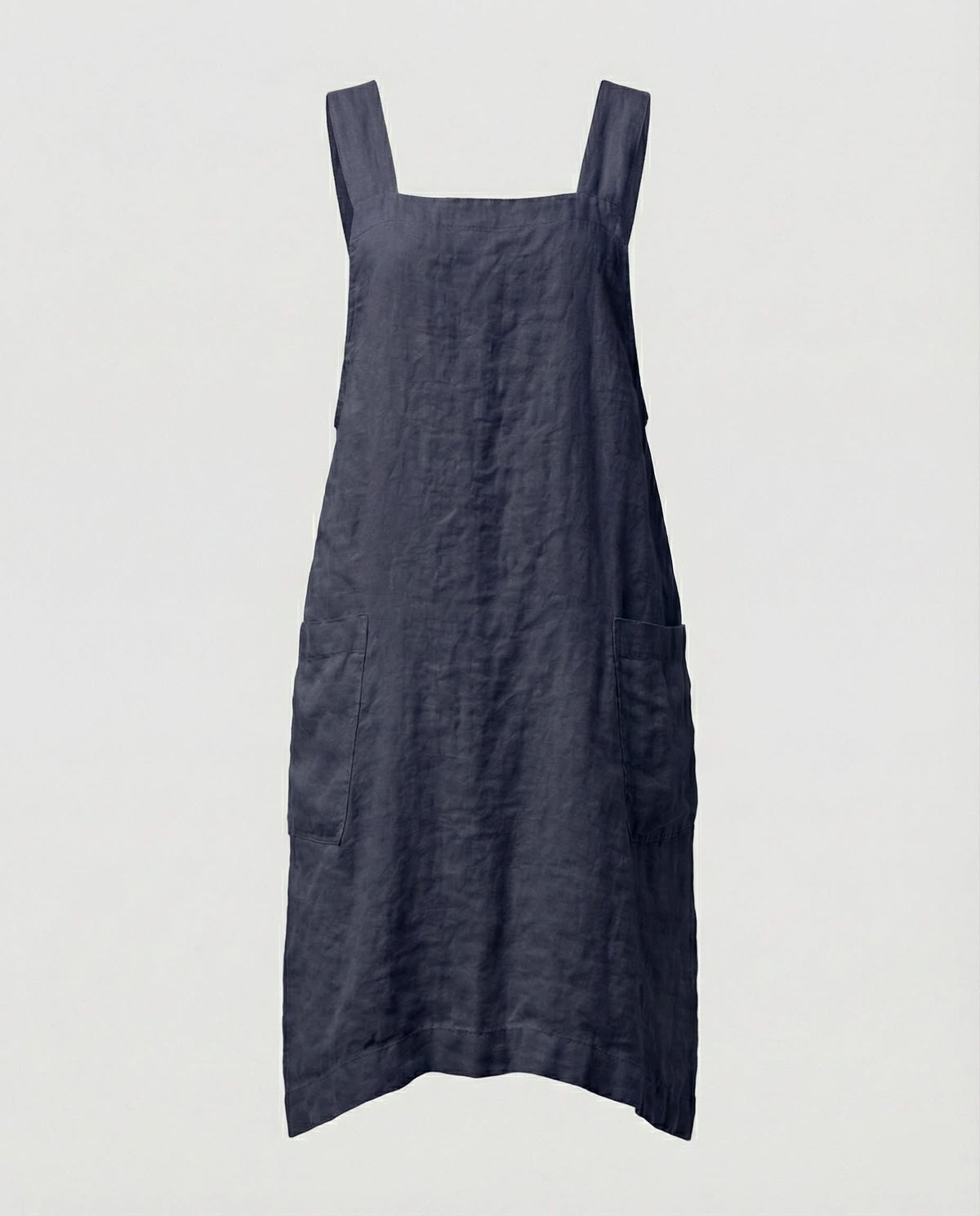 Eva Linen Pinafore Dress with Deep Pockets