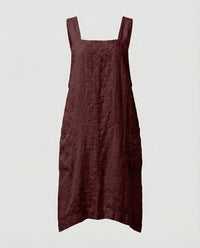 Eva Linen Pinafore Dress with Deep Pockets