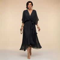 Aoife Chiffon V Neck Wedding Guest Midi Dress