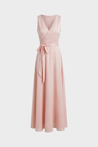 Heloise Satin Surplice Wedding Guest Maxi Dress