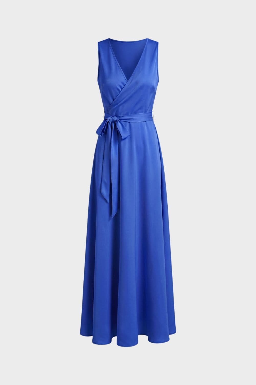 Heloise Satin Surplice Wedding Guest Maxi Dress_10