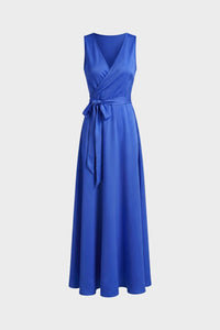 Heloise Satin Surplice Wedding Guest Maxi Dress