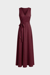 Heloise Satin Surplice Wedding Guest Maxi Dress
