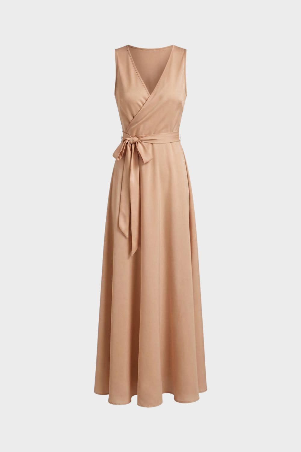 Heloise Satin Surplice Wedding Guest Maxi Dress_8
