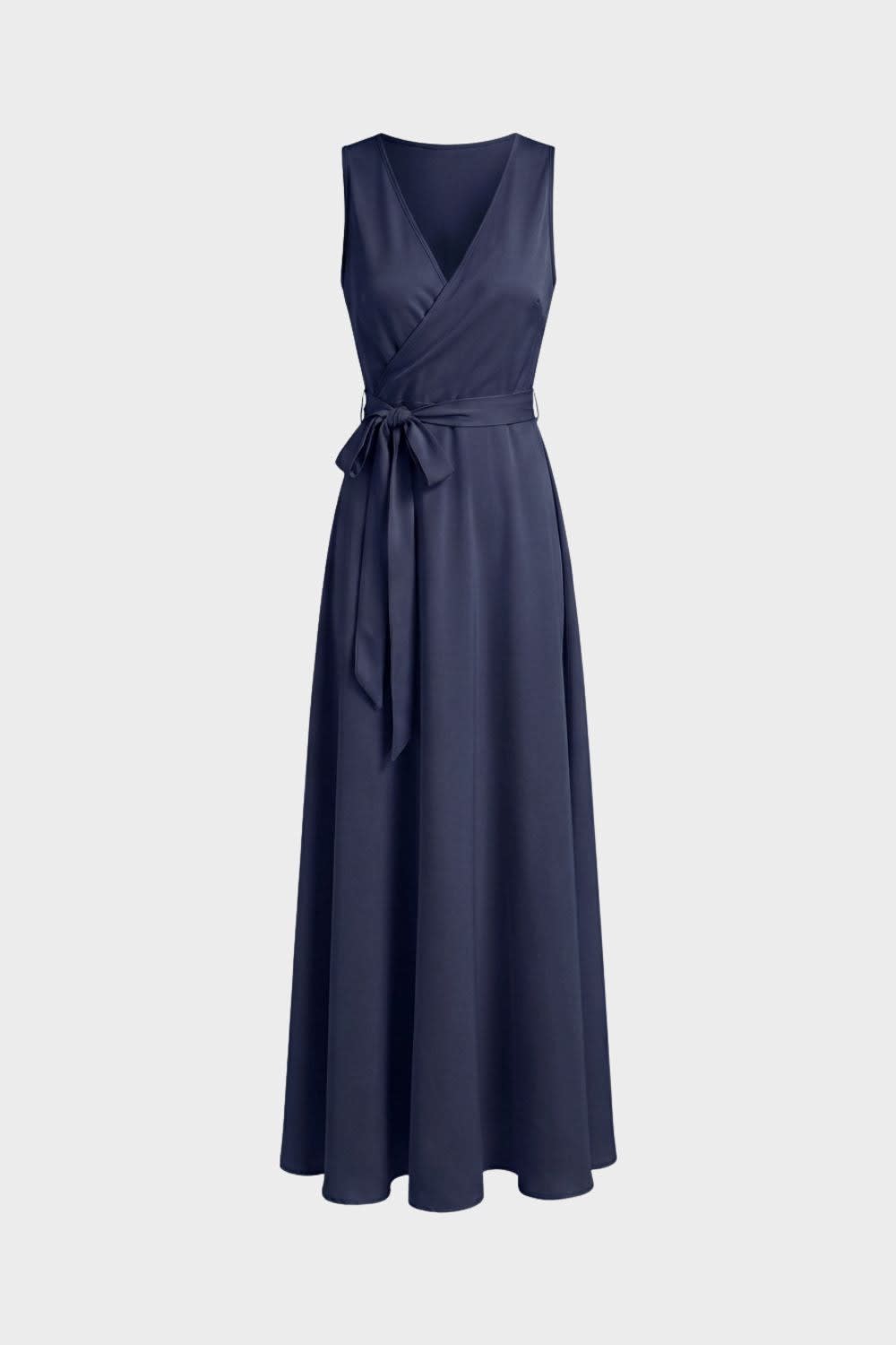 Heloise Satin Surplice Wedding Guest Maxi Dress_9
