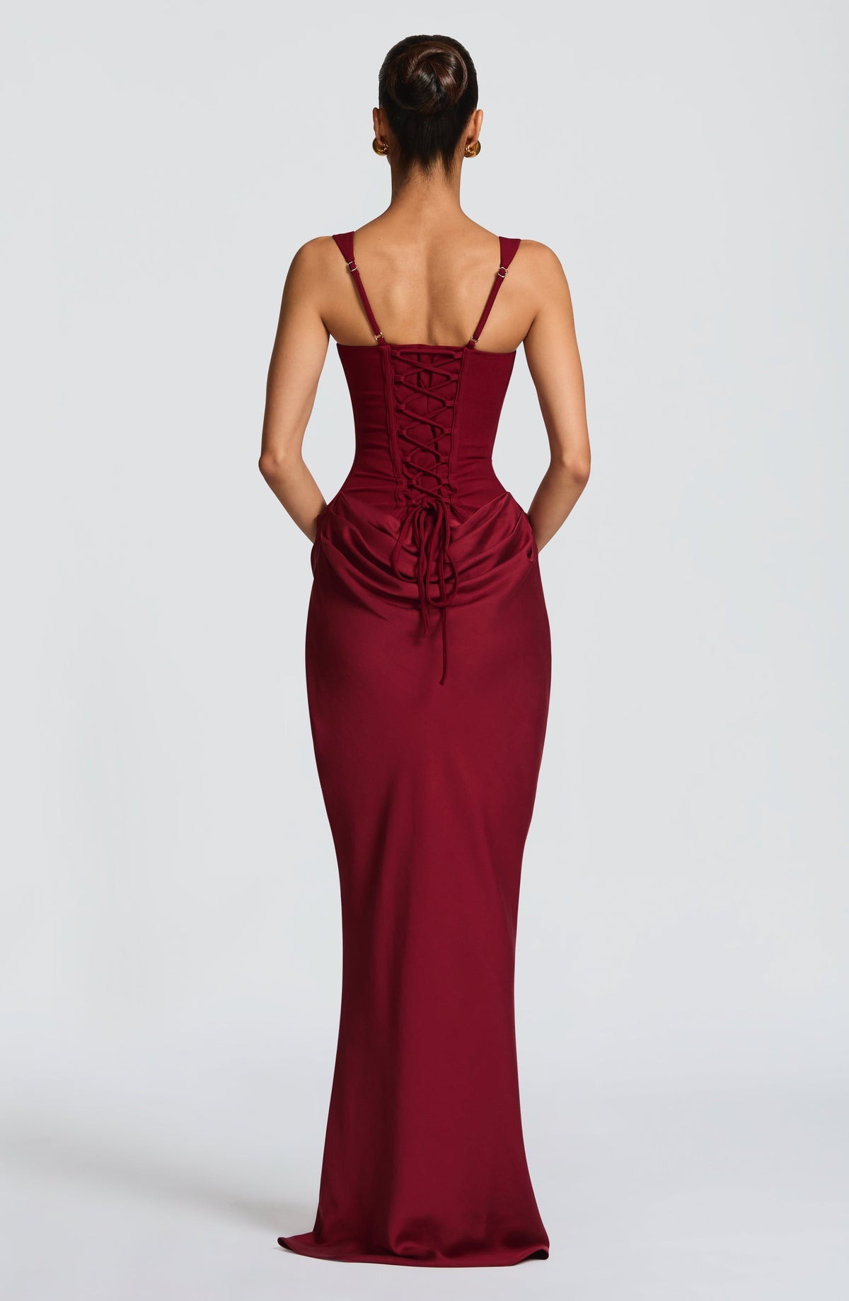 Claudia Corset Satin Maxi Dress