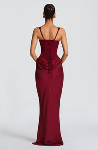 Claudia Corset Satin Maxi Dress