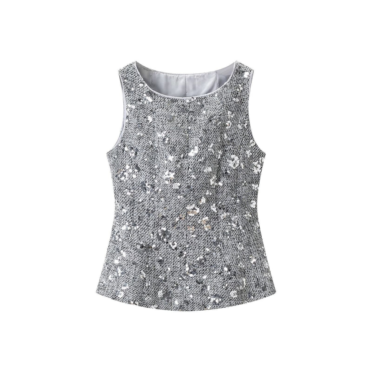 Everly Sequin Sleeveless Peplum Top_1