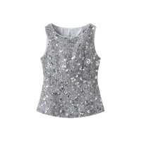 Everly Sequin Sleeveless Peplum Top