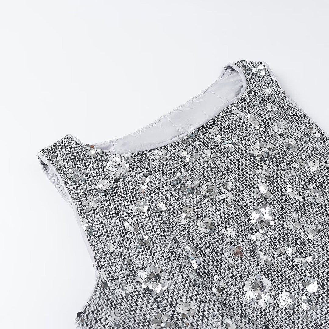 Everly Sequin Sleeveless Peplum Top