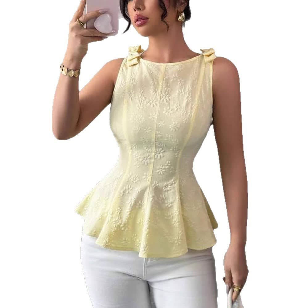 Ciara Floral Sleeveless Peplum Top