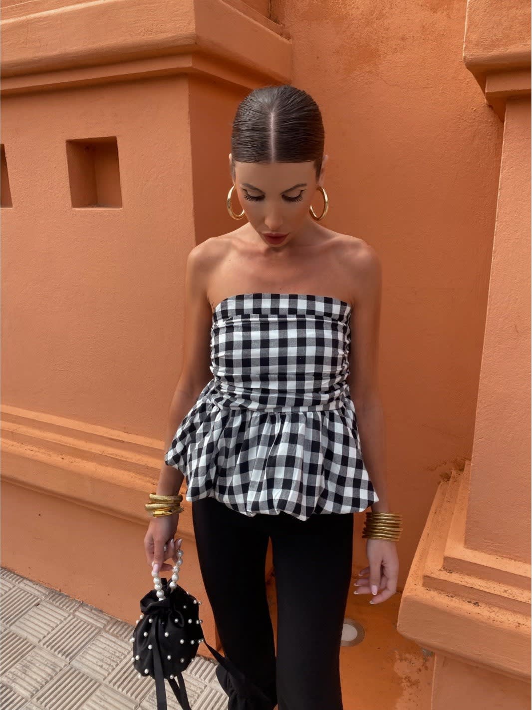 Teresa Strapless Peplum Top