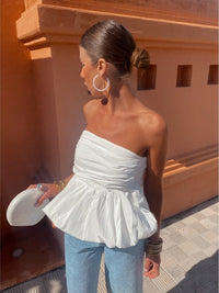 Teresa Strapless Peplum Top