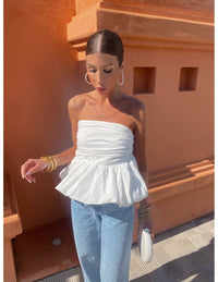 Teresa Strapless Peplum Top