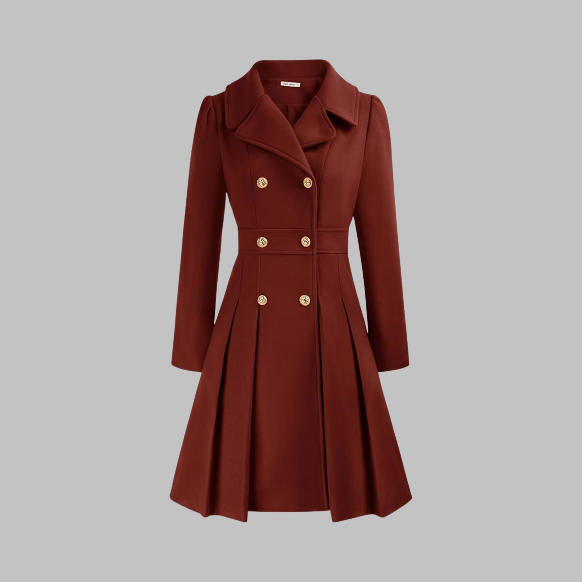 Katrine Double Breasted Pleated Coat