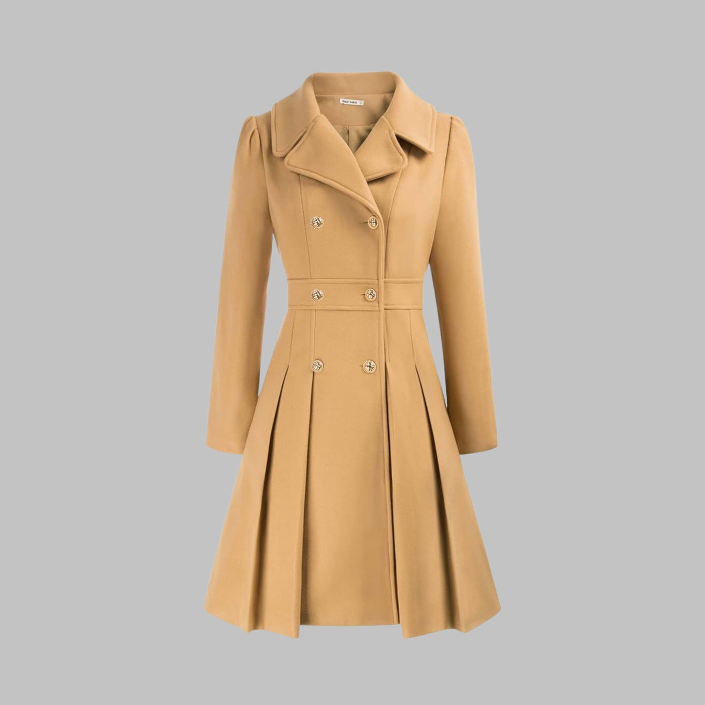 Katrine Double Breasted Pleated Coat_14