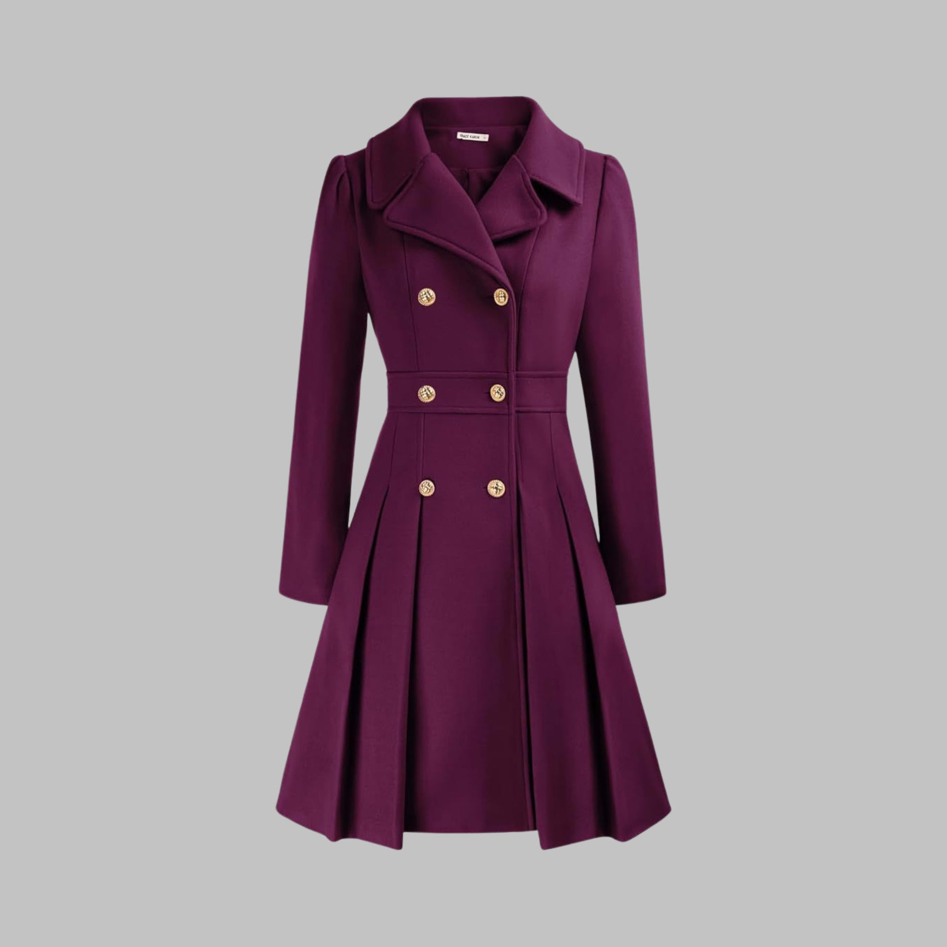 Katrine Double Breasted Pleated Coat