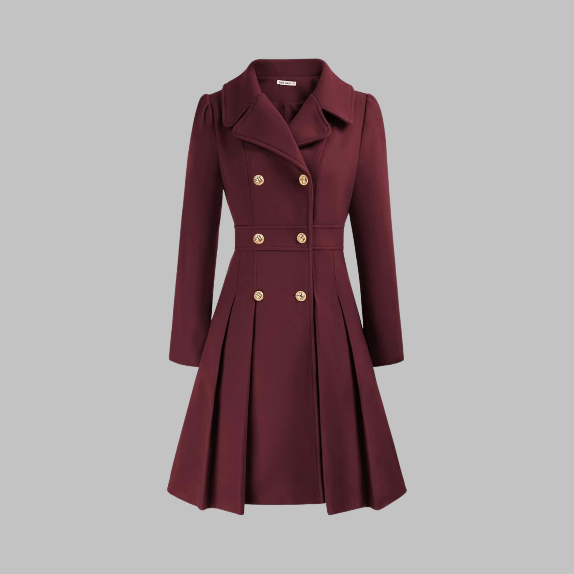 Katrine Double Breasted Pleated Coat