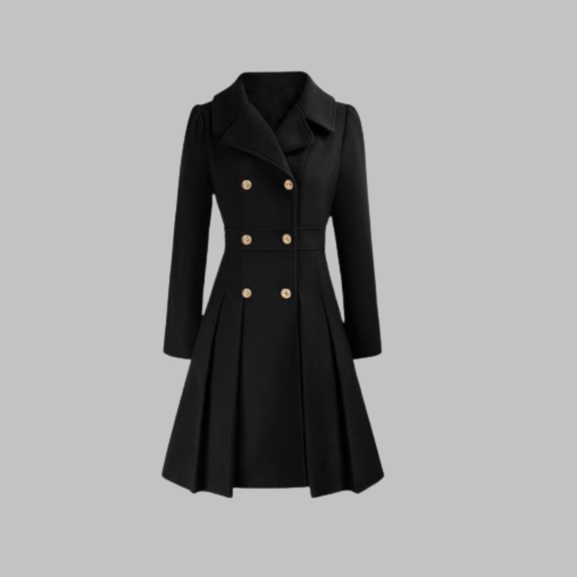 Katrine Double Breasted Pleated Coat