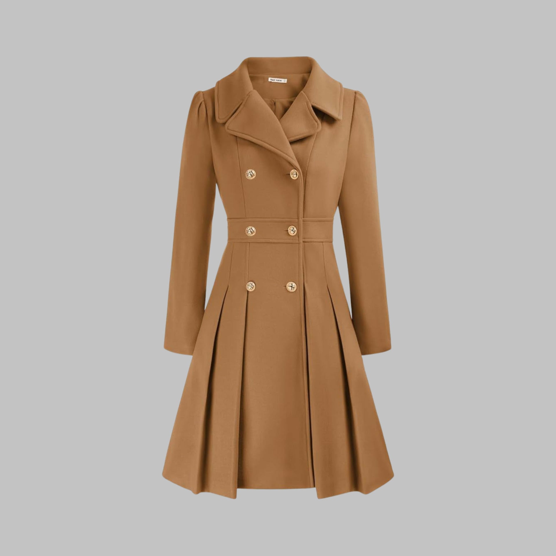 Katrine Double Breasted Pleated Coat