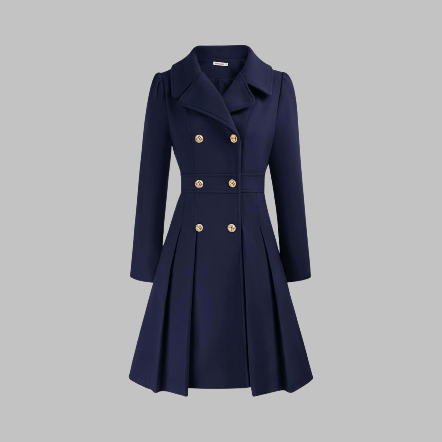Katrine Double Breasted Pleated Coat_3
