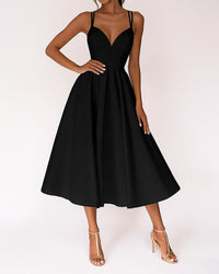 Aurora Strappy Wedding Guest Midi Dress with Criss-Cross Back