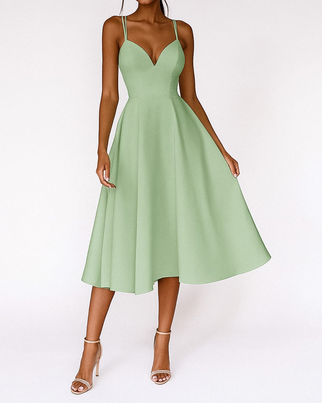 Aurora Strappy Wedding Guest Midi Dress with Criss-Cross Back_6