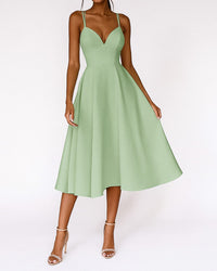 Aurora Strappy Wedding Guest Midi Dress with Criss-Cross Back