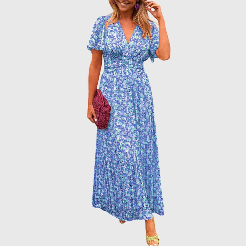 Eartha Floral V-Neck Maxi Dress