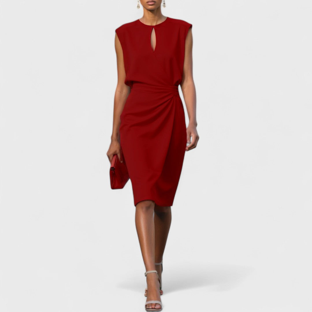 Rebecca Pierce Flattering V-Neck Midi Dress