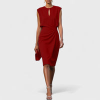 Rebecca Pierce Flattering V-Neck Midi Dress