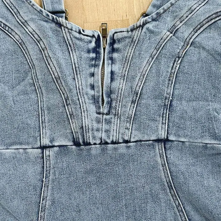 Alette Denim Strappy Midi Dress_2