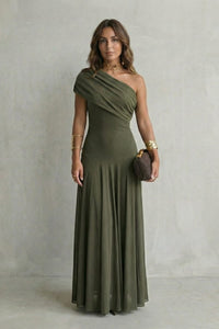 Jenna One Shoulder Draped Maxi Dress