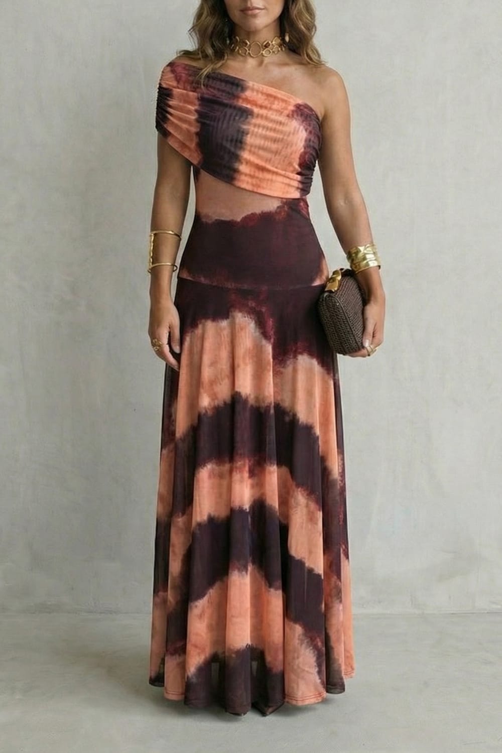Jenna One Shoulder Draped Maxi Dress