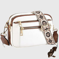 Clarice Faux Leather Multi Zip Crossbody Bag